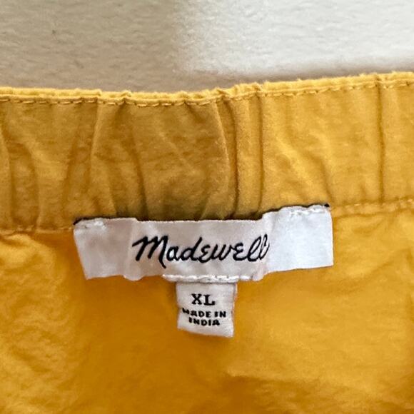 MADEWELL Flutter-Sleeve Square-Neck Mini Dress Autumn Wheat Yellow Sz XL {RR18} - Picture 6 of 8